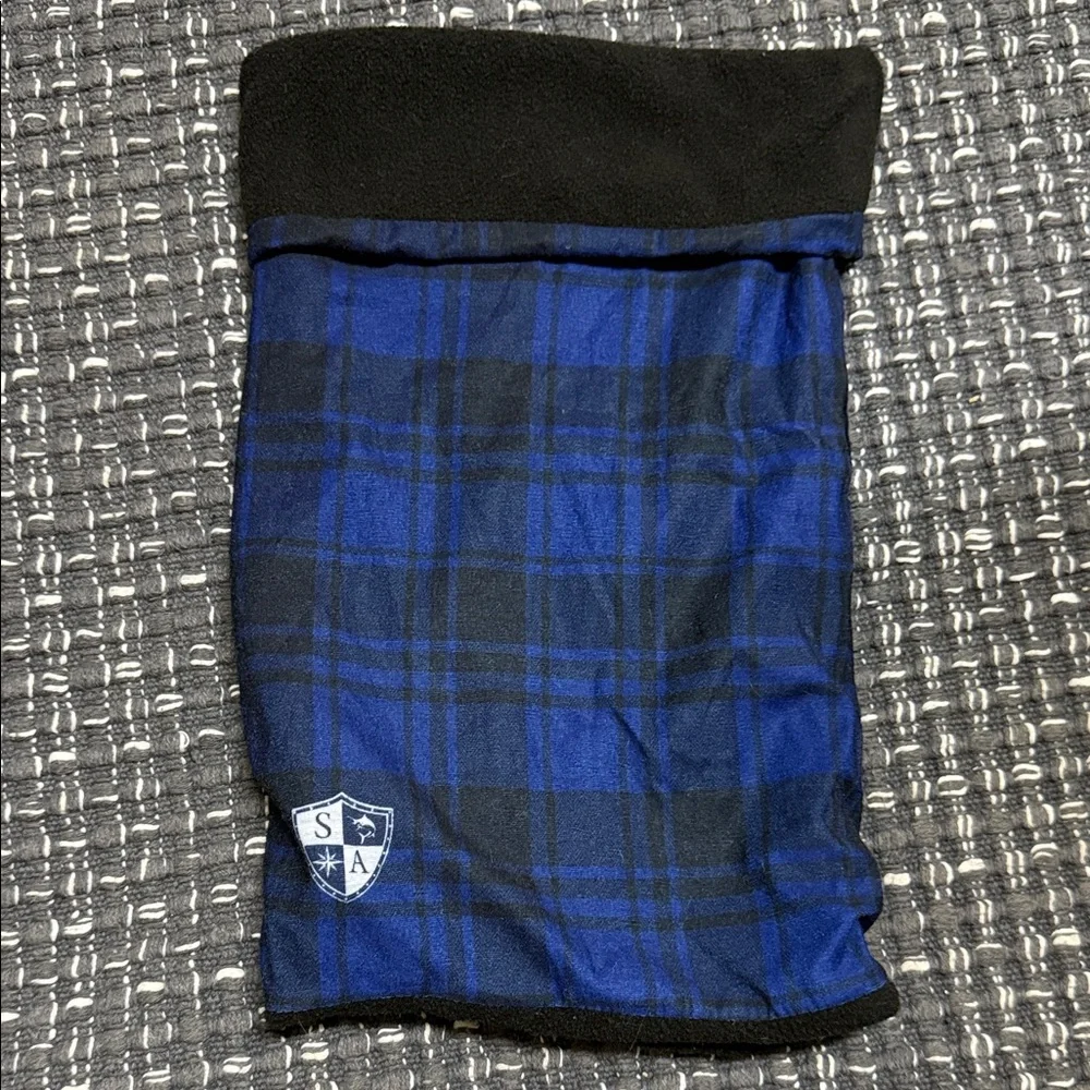 Blue and Black Plaid Men's Scarf